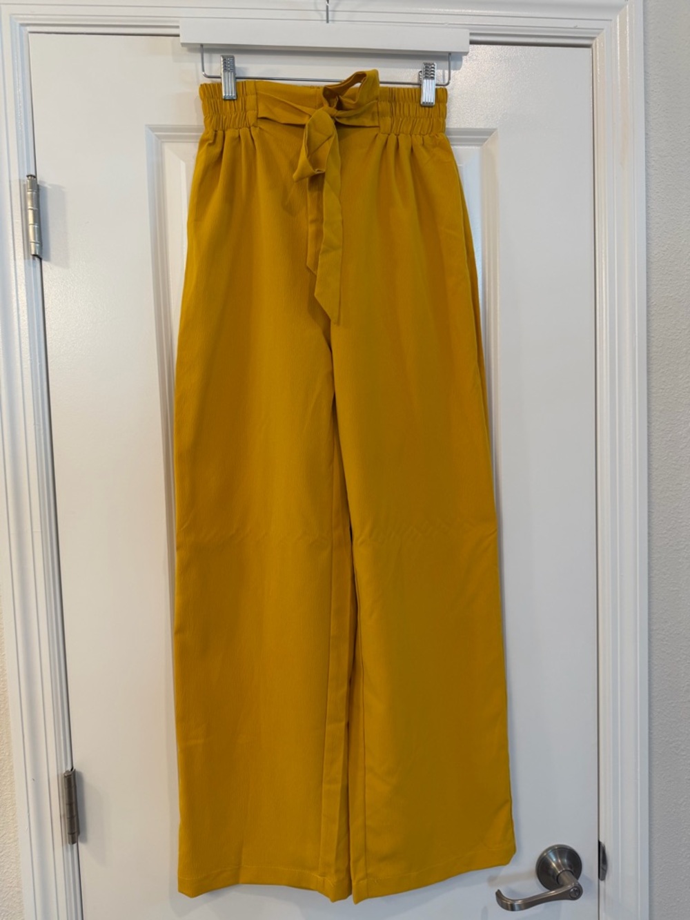 High-Waist Wide Leg Pants Set - Yellow- SMALL - Picture 4 of 7